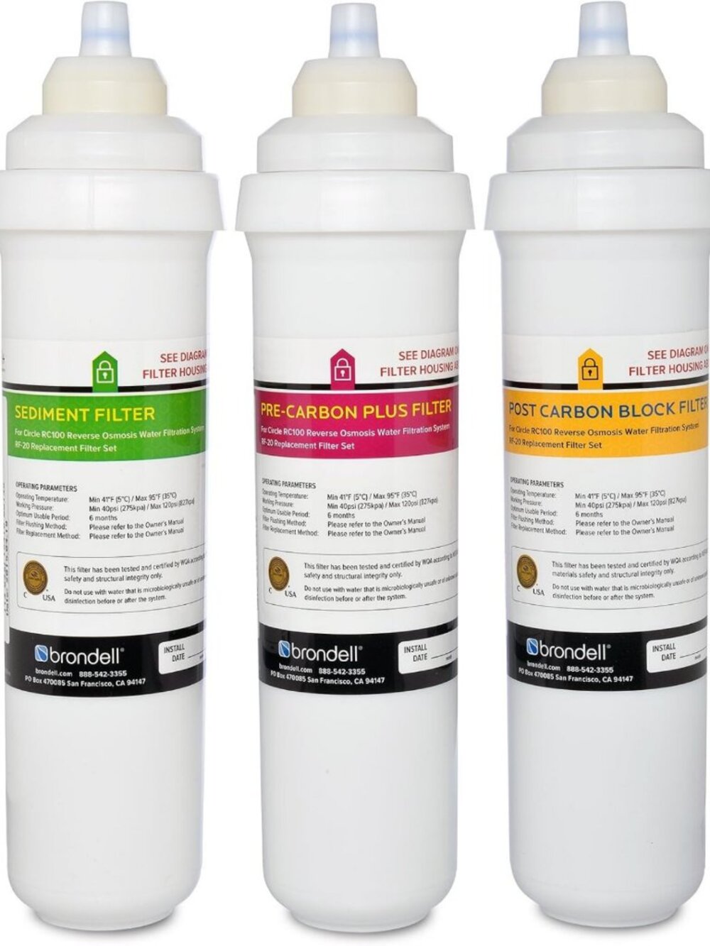 Under Sink Water Filter Replacement - Sediment & Carbon Block, 6-Month Life